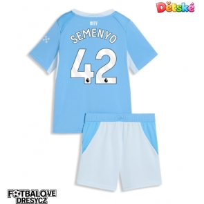 Manchester City Antoine Semenyo #42 Dětské Domácí dres komplet 2026-27 Krátký Rukáv (+ trenýrky)